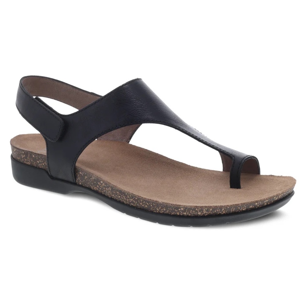 Dansko Womens Reece Sandal black Waxy Burnished in size 38